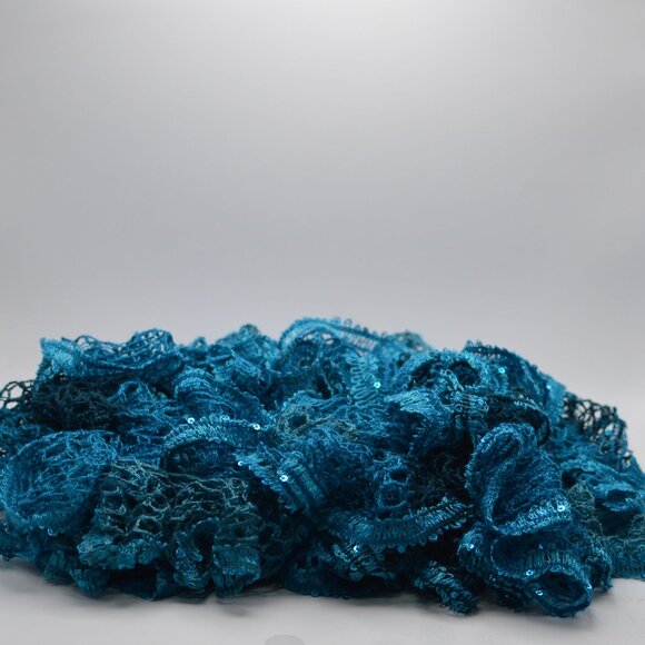 Homemade Teals Ruffle Scarf - Picture 1 of 2